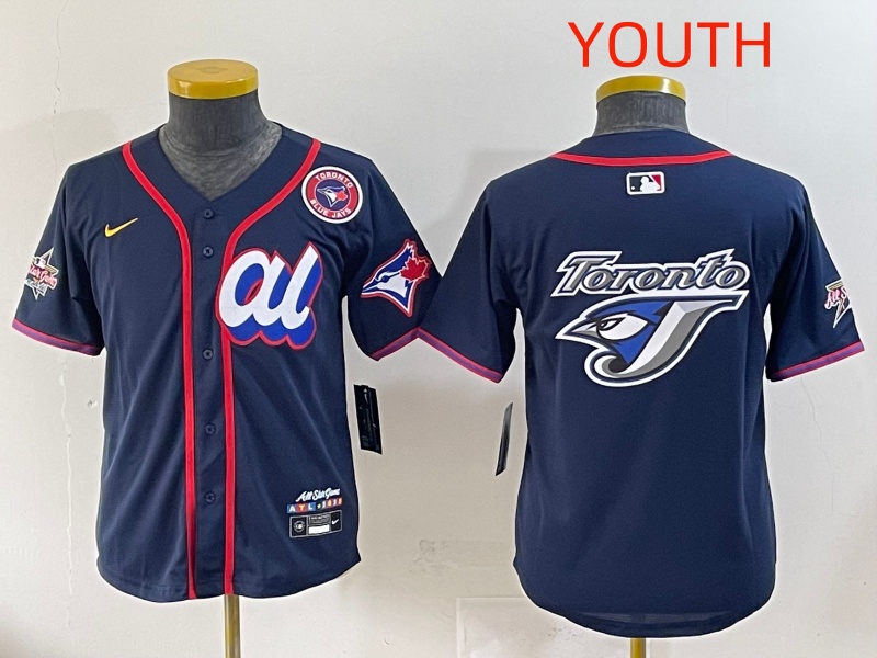 Youth 2025 Seattle Mariners Blank Drak Blue All star Blank Blue Nike MLB Jersey style 16